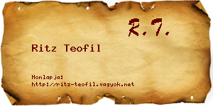 Ritz Teofil névjegykártya